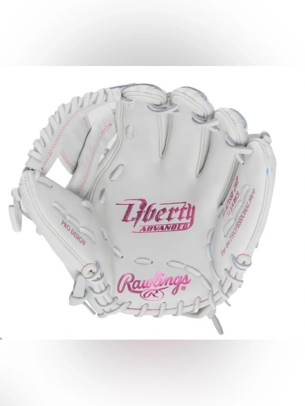 Rawlings Liberty Advanced 11.75” Fastpitch Softball Glove White/Pink RLA715SB-2W